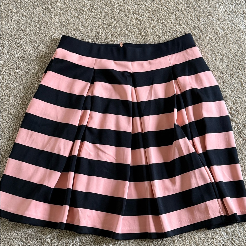 Ashley Nell Tipton Pink and Black A-Line Skirt